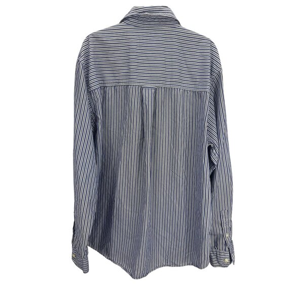 Chaps Mens Striped Button Down Shirt Large Classic Fit Easy Care Cotton Blend - Picture 6 of 7